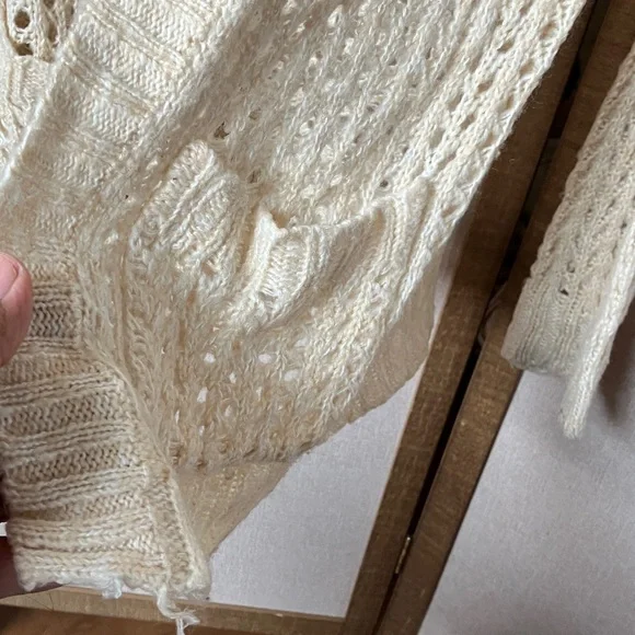 FINAL MARKDOWN Wet Seal Cream Acrylic Sweater medium - Picture 7 of 11